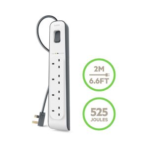 Belkin 4-Outlet Surge Protector with 2M Cord + 2 USB