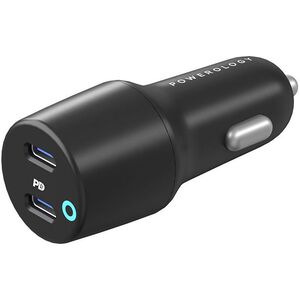 Powerology 45W Ultra Quick Car Charger, Dual USB-C