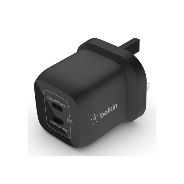 Belkin BoostCharge Pro Dual USB-C GaN Wall Charger with PPS 45W