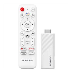Porodo 4k Android Smart Streaming TV Stick with Google Assistant & Voice Control